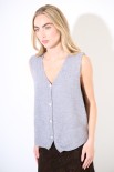 GILET SCOLLO V BOTTONI GIOIELLO GRIGIO