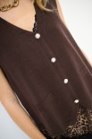 GILET SCOLLO V BOTTONI GIOIELLO MORO