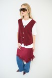 GILET SCOLLO V BOTTONI GIOIELLO VINO