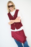 GILET SCOLLO V BOTTONI GIOIELLO VINO