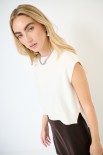 GILET PARICOLLO CON SPACCHI BURRO