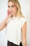 GILET PARICOLLO CON SPACCHI BURRO