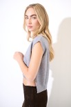 GILET PARICOLLO CON SPACCHI GRIGIO