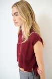 GILET PARICOLLO CON SPACCHI VINO