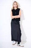 GILET CON TASCHE E BOTTONI GIOIELLO NERO