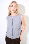 GILET CON TASCHE E BOTTONI GIOIELLO GRIGIO