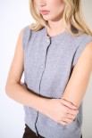 GILET CON TASCHE E BOTTONI GIOIELLO GRIGIO