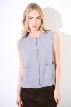 GILET CON TASCHE E BOTTONI GIOIELLO GRIGIO