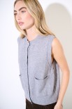 GILET CON TASCHE E BOTTONI GIOIELLO GRIGIO