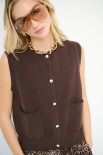 GILET CON TASCHE E BOTTONI GIOIELLO MORO