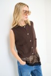 GILET CON TASCHE E BOTTONI GIOIELLO MORO