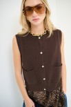 GILET CON TASCHE E BOTTONI GIOIELLO MORO