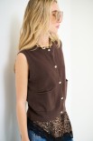 GILET CON TASCHE E BOTTONI GIOIELLO MORO