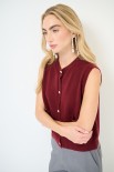 GILET CON TASCHE E BOTTONI GIOIELLO VINO