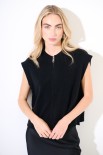 GILET MAGLIA CON ZIP NERO