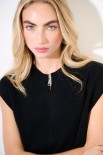 GILET MAGLIA CON ZIP NERO