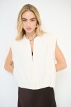 GILET MAGLIA CON ZIP BURRO