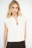 GILET MAGLIA CON ZIP BURRO
