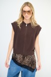 GILET MAGLIA CON ZIP MORO