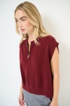 GILET MAGLIA CON ZIP VINO