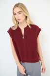 GILET MAGLIA CON ZIP VINO