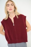 GILET MAGLIA CON ZIP VINO