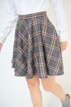 MINI SVASATA QUADRI CON PATCH GRIGIO