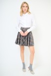MINI SVASATA QUADRI CON PATCH GRIGIO