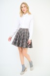 MINI SVASATA QUADRI CON PATCH GRIGIO