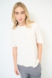 MAGLIA MEZZA MANICA CON PROFILI PELLICCIA BURRO