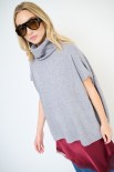 PONCHO COLLO ALTO GRIGIO