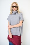 PONCHO COLLO ALTO GRIGIO