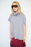 PONCHO COLLO ALTO GRIGIO