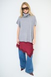 PONCHO COLLO ALTO GRIGIO