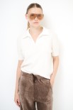 MAGLIA POLO MEZZA MANICA CON COLLETTO TESSUTO BURRO