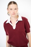 MAGLIA POLO MEZZA MANICA CON COLLETTO TESSUTO VINO