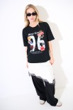 T-SHIRT JERSEY STAMPA 96 NERO