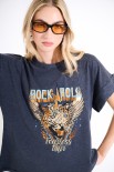 T-SHIRT MARMORIZZATO TIGRE ROCK N ROLL GRIGIO