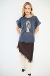 T-SHIRT MARMORIZZATO TIGRE GOLD GRIGIO