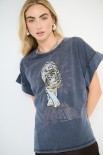 T-SHIRT MARMORIZZATO TIGRE GOLD GRIGIO