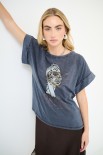 T-SHIRT MARMORIZZATO TIGRE GOLD GRIGIO