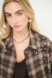 CAMICIA OVER QUADRO CON CASTONI MORO