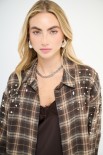 CAMICIA OVER QUADRO CON CASTONI MORO