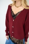 CARDIGAN BOTTONI GIOIELLO VINO