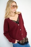 CARDIGAN BOTTONI GIOIELLO VINO