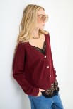 CARDIGAN BOTTONI GIOIELLO VINO