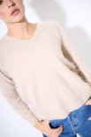 MAGLIA MOHAIR OVERSIZE SCOLLO V BEIGE