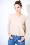 MAGLIA MOHAIR OVERSIZE SCOLLO V BEIGE