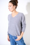 MAGLIA MOHAIR OVERSIZE SCOLLO V GRIGIO