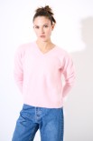 MAGLIA MOHAIR OVERSIZE SCOLLO V ROSA